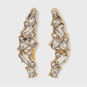 NWT SUGARFIX by BAUBLEBAR Crystal Cluster Ear Crawler Earrings drop rhinestones